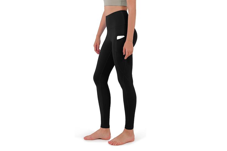 KULTURA® Soft Slim-Fit Black Tights with Side Pockets – Stretchy, Stylish Leggings for Yoga, Gym, Casual & Daily Wear